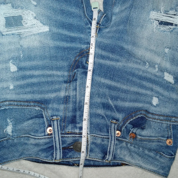 American Eagle EUC Airflex360 Distressed Denim Skinny Jeans size 26×28 - Picture 8 of 10